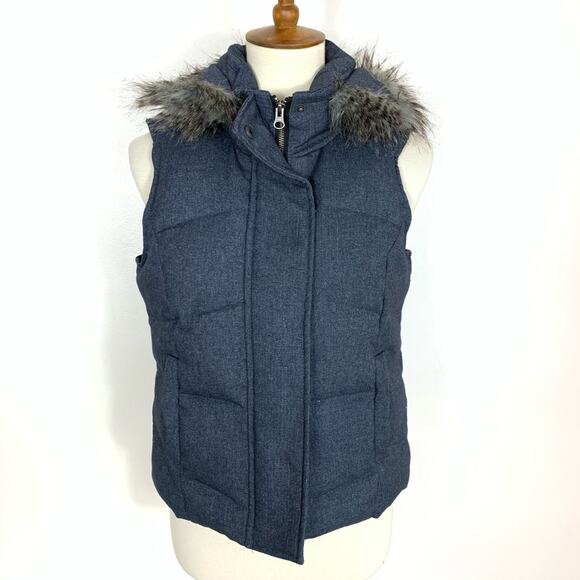 The Limited Down Feather Puffer Vest Faux Fur Small - Picture 4 of 8
